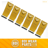 BDI Wear Parts X156S Short Dirt Teeth Hensley Style Bucket Teeth/Tooth with P156 Roll Pins - 6 Pack