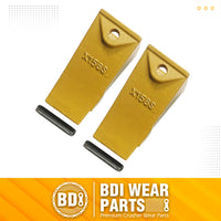 BDI Wear Parts X156S Short Dirt Teeth Hensley Style Bucket Teeth/Tooth with P156 Roll Pins - 2 Pack