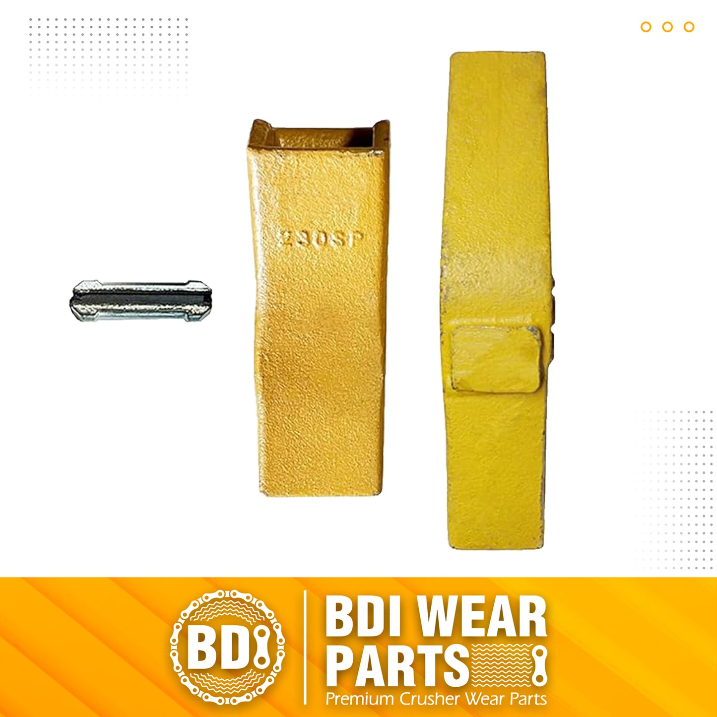 BDI Wear Parts Assembly U43792 Bucket Tooth Adapter + 230SP Casting Bucket Teeth with TF23P Flex Pins/Weld on Bucket Teeth Compatible with Hensley Excavator