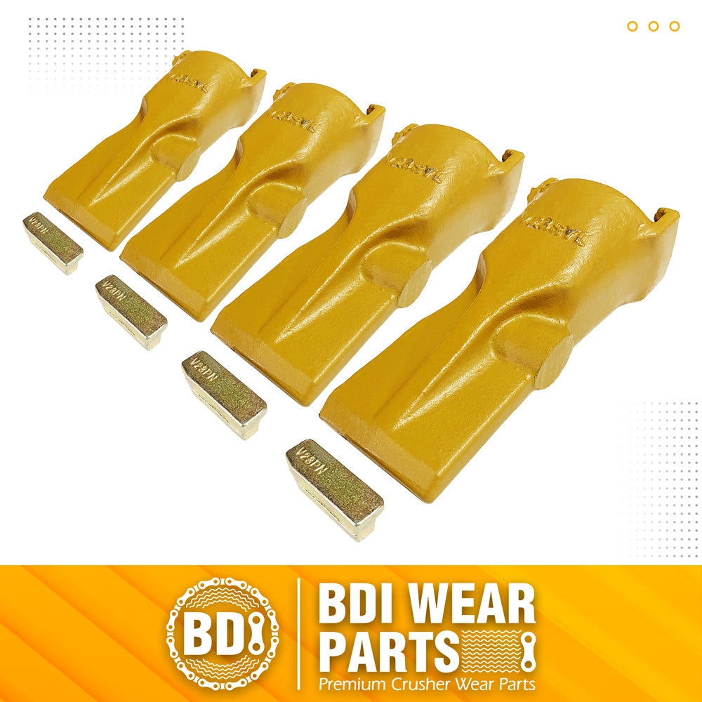 BDI Wear Parts V23SYL Esco Style Dirt Bucket Teeth Digging Tooth with V23PN Pins - 4 Set