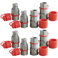 BDI Wear Parts 1/2" NPT Flat Face Hydraulic Coupler Skid Steer Quick Connect Disconnect Coupling 1/2 Body/Coupling Quick Connect with Dust caps