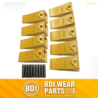 BDI Wear Parts X156S Short Dirt Teeth Hensley Style Bucket Teeth/Tooth with P156 Roll Pins - 9 Pack