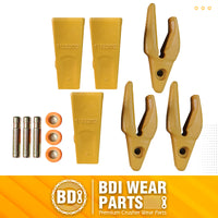 BDI Wear Parts Assembly Adapter 119-3204 Bolt On Shank / 1U3202 Excavator Bucket Teeth/Pin 8E6208 Retainer 8E6209, Caterpillar Bucket Tooth J200 Series - 3 Set
