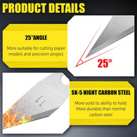 100 Pack Exacto Knife Blades, SK5 Steel #11 Blades with Storage Box, Precision Hobby Knife for Carving, Scrapbooking, Modeling, DIY, Art Projects