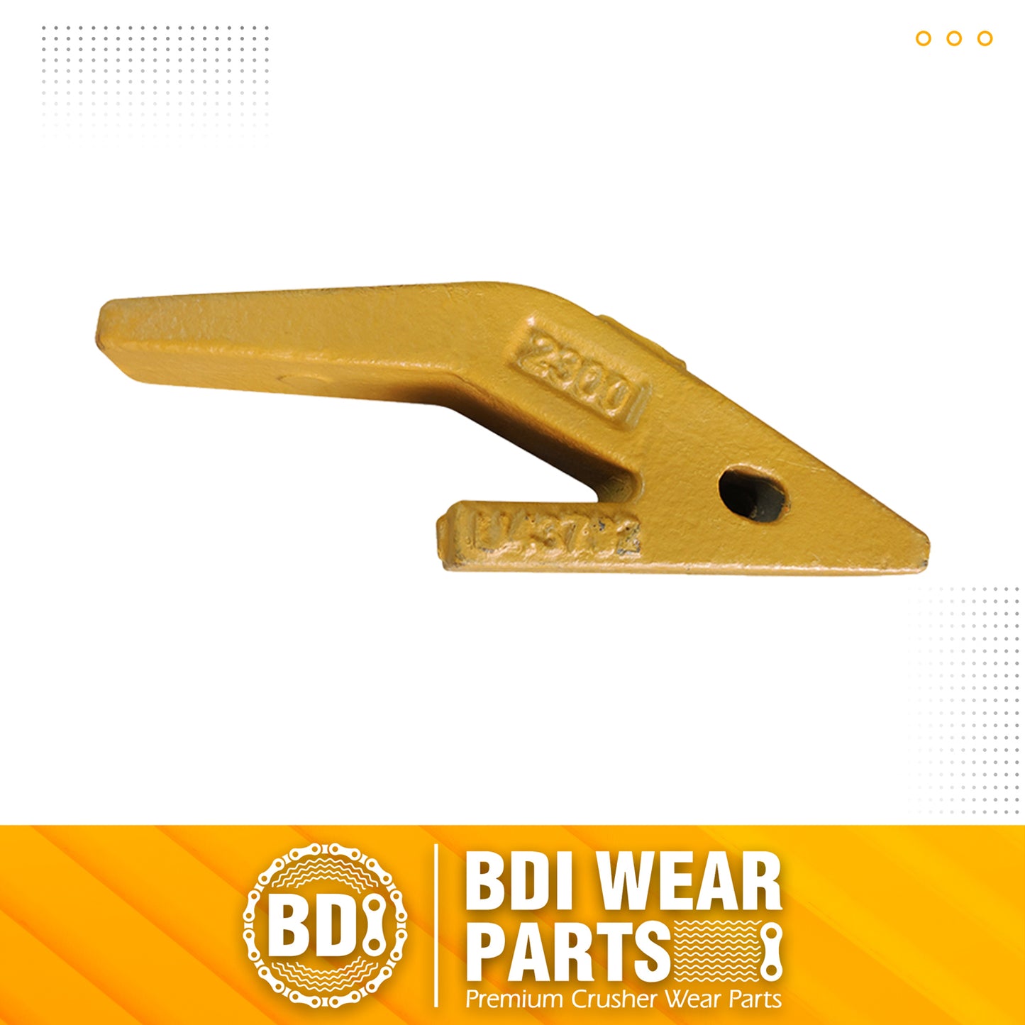 BDI Wear Parts Assembly U43792 Bucket Tooth Adapter + 23 230HX Bucket Teeth with TF23P Flex Pins/Weld on Bucket Teeth Compatible with Hensley Excavators