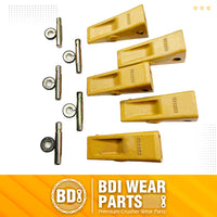 BDI Wear Parts 1U3252 Casting Bucket Teeth w/ 8E6258 Pins, 8E6259 Retainer Fits CAT J250 - 5 Pack