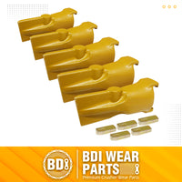 BDI Wear Parts V23SYL Esco Style Dirt Bucket Teeth Digging Tooth with V23PN Pins - 5 Set