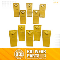 BDI Wear Parts X156S Short Dirt Teeth Hensley Style Bucket Teeth/Tooth with P156 Roll Pins - 10 Pack