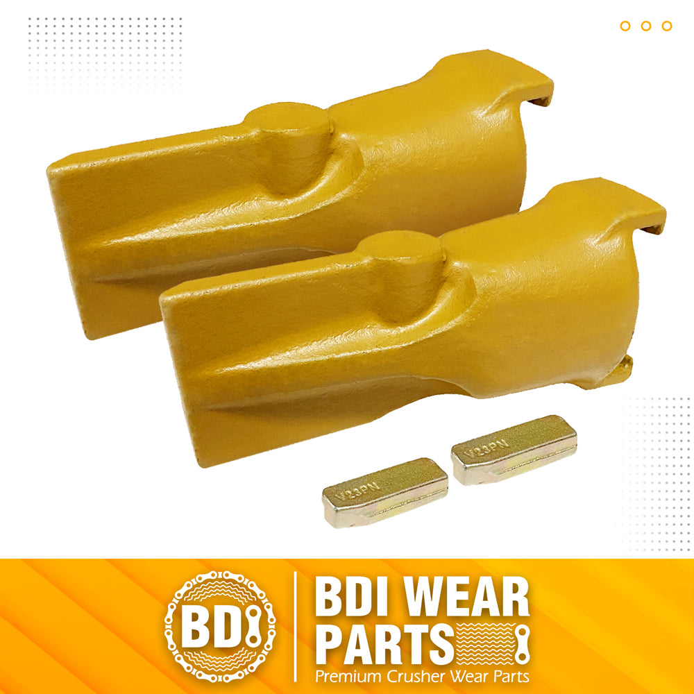 BDI Wear Parts V23SYL Esco Style Dirt Bucket Teeth Digging Tooth with V23PN Pins - 2 Set