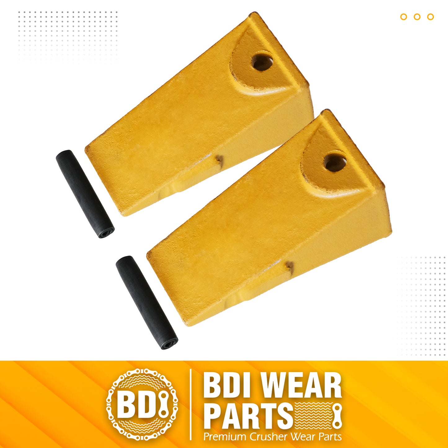 BDI Wear Parts X156 Dirt Teeth Hensley Style Bucket Teeth/Tooth & P156 Roll Pins - 2 Pack