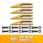 1358203 Bucket Teeth 6Y6335 Caterpillar Style Backhoe Loader / Excavator Unitooth with Bolts and Nuts - 4 Set