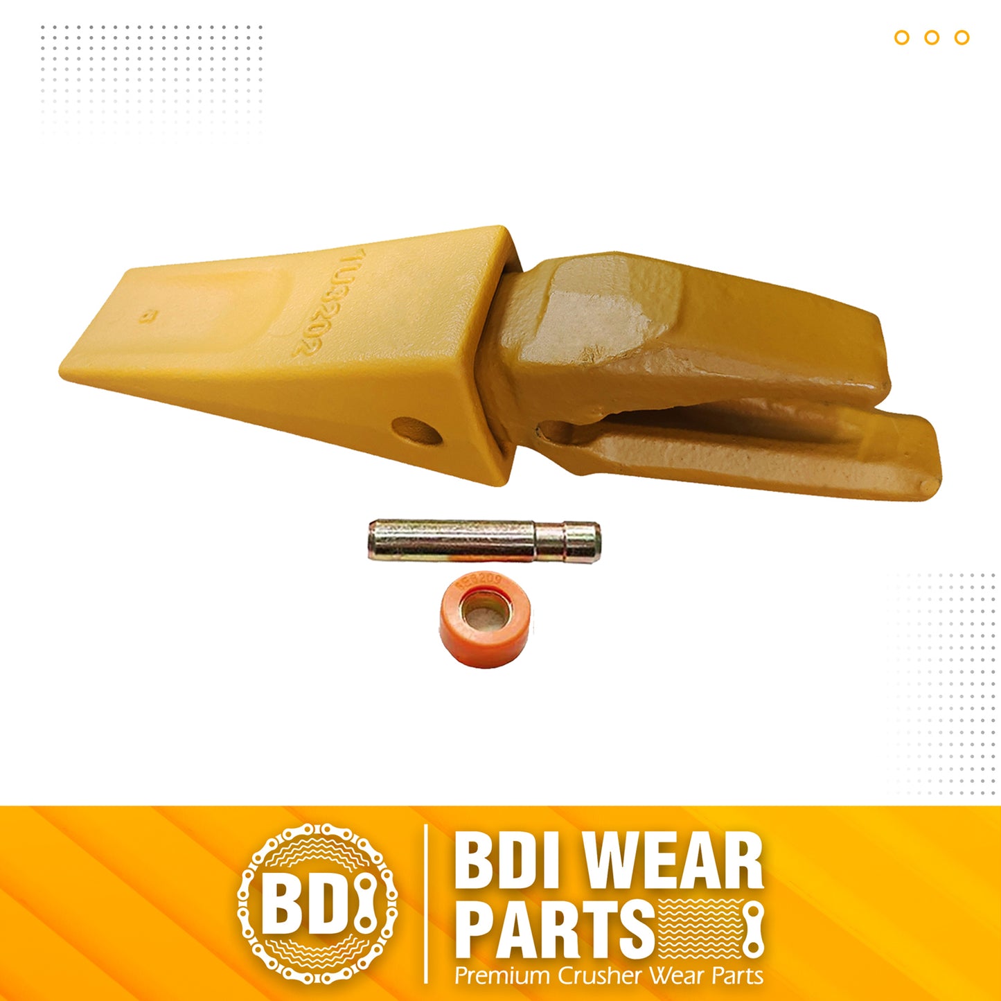 BDI Wear Parts Assembly Adapter 119-3204 Bolt On Shank / 1U3202 Excavator Bucket Teeth/Pin 8E6208 Retainer 8E6209, Caterpillar Bucket Tooth J200 Series - 1 Set