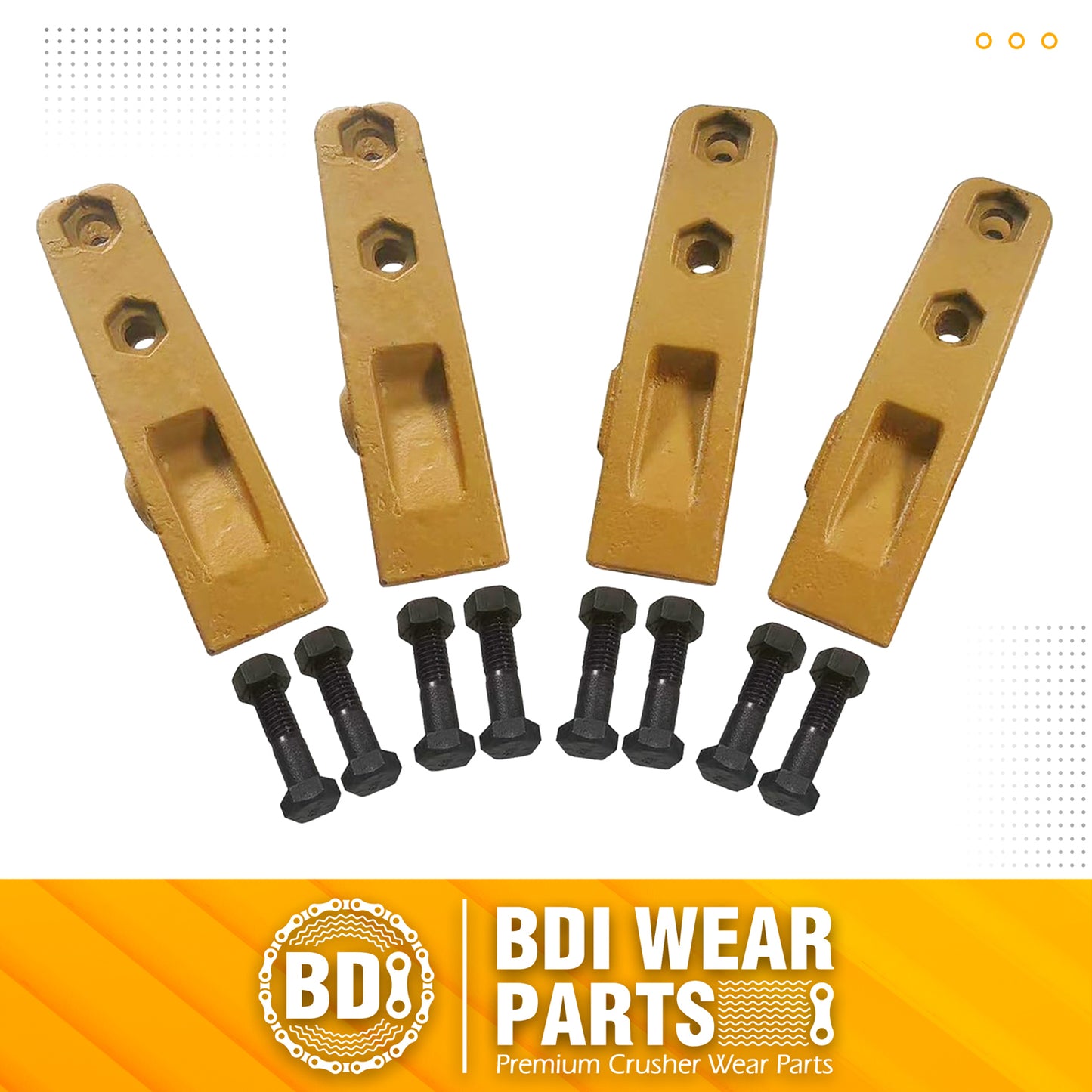 BDI Wear Parts 6684447 Trenching Bucket Teeth, Bobcat Style Skid Steer Backhoe Bolt On Tooth Unitooth - 4 Pack