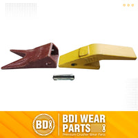 BDI Wear Parts Assembly U43792 Bucket Tooth Adapter +23 23WTL Bucket Teeth with TF23P Flex Pins/Weld on Bucket Teeth Compatible with Hensley Excavator
