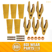 BDI Wear Parts Assembly Adapter 119-3204 Bolt On Shank / 1U3202 Excavator Bucket Teeth/Pin 8E6208 Retainer 8E6209, Caterpillar Bucket Tooth J200 Series - 5 Set