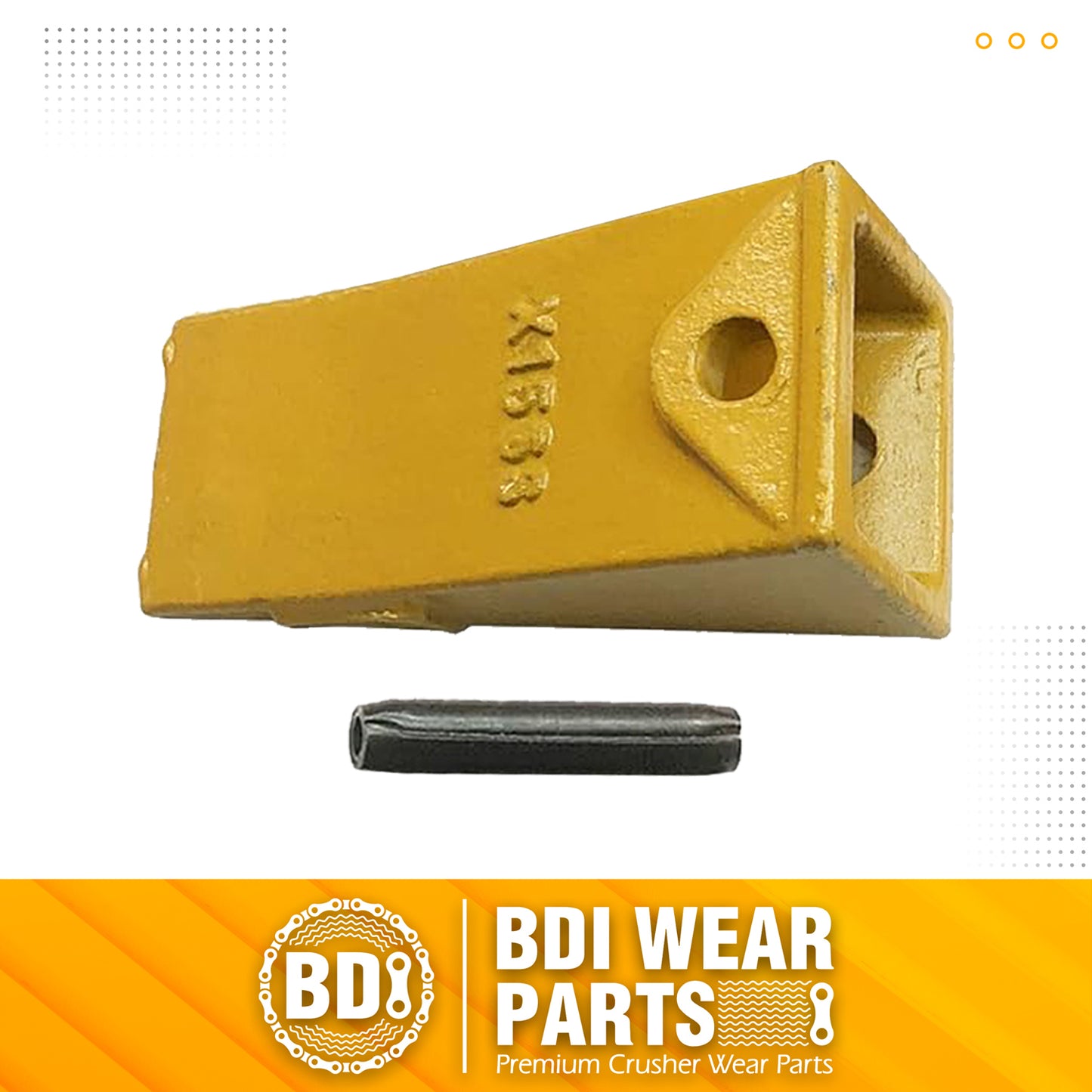 BDI Wear Parts X156S Short Dirt Teeth Hensley Style Bucket Teeth/Tooth with P156 Roll Pin - 1 Pack