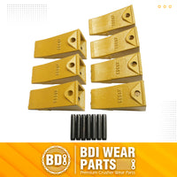 BDI Wear Parts X156S Short Dirt Teeth Hensley Style Bucket Teeth/Tooth with P156 Roll Pins - 7 Pack