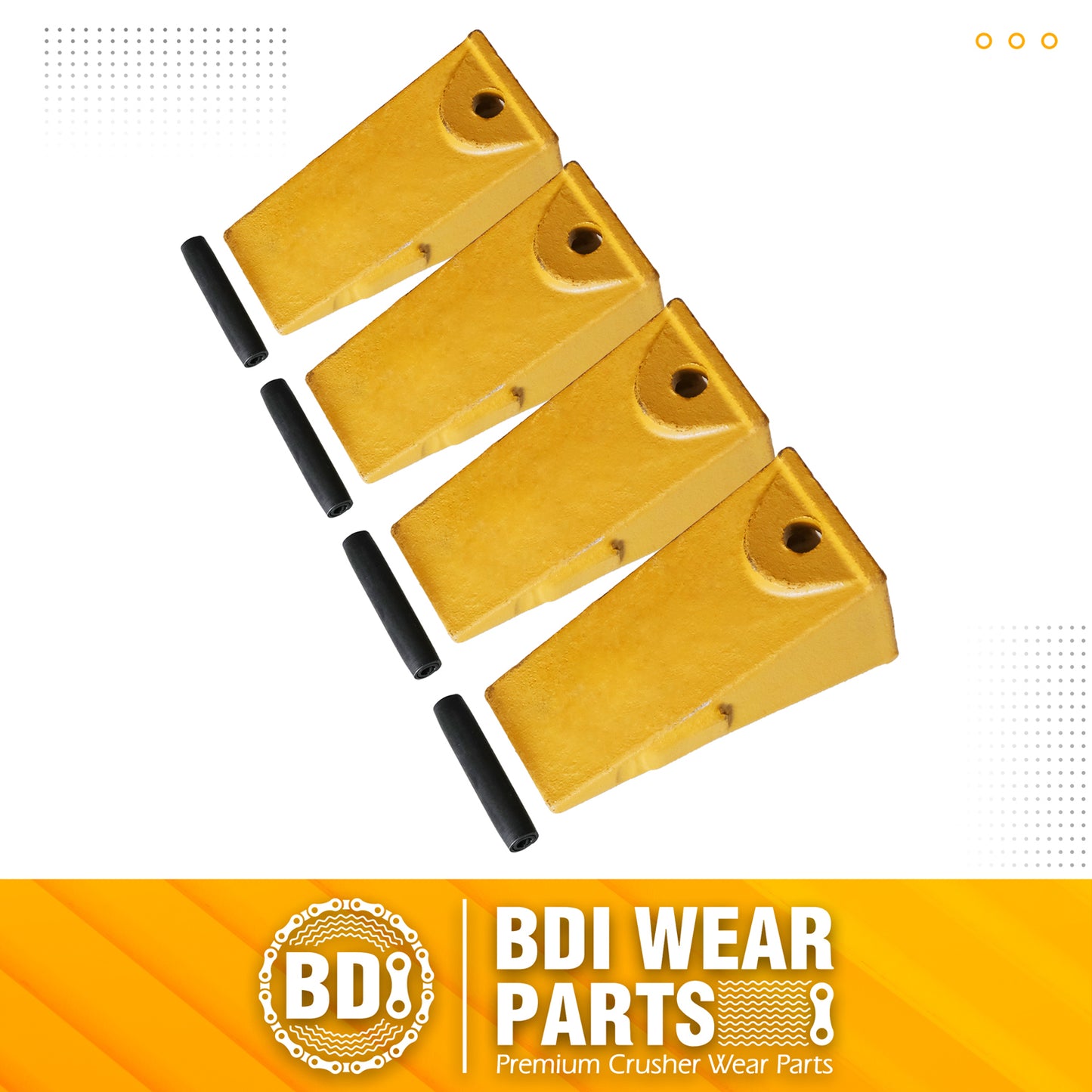 BDI Wear Parts X156 Dirt Teeth Hensley Style Bucket Teeth/Tooth & P156 Roll Pins - 4 Pack