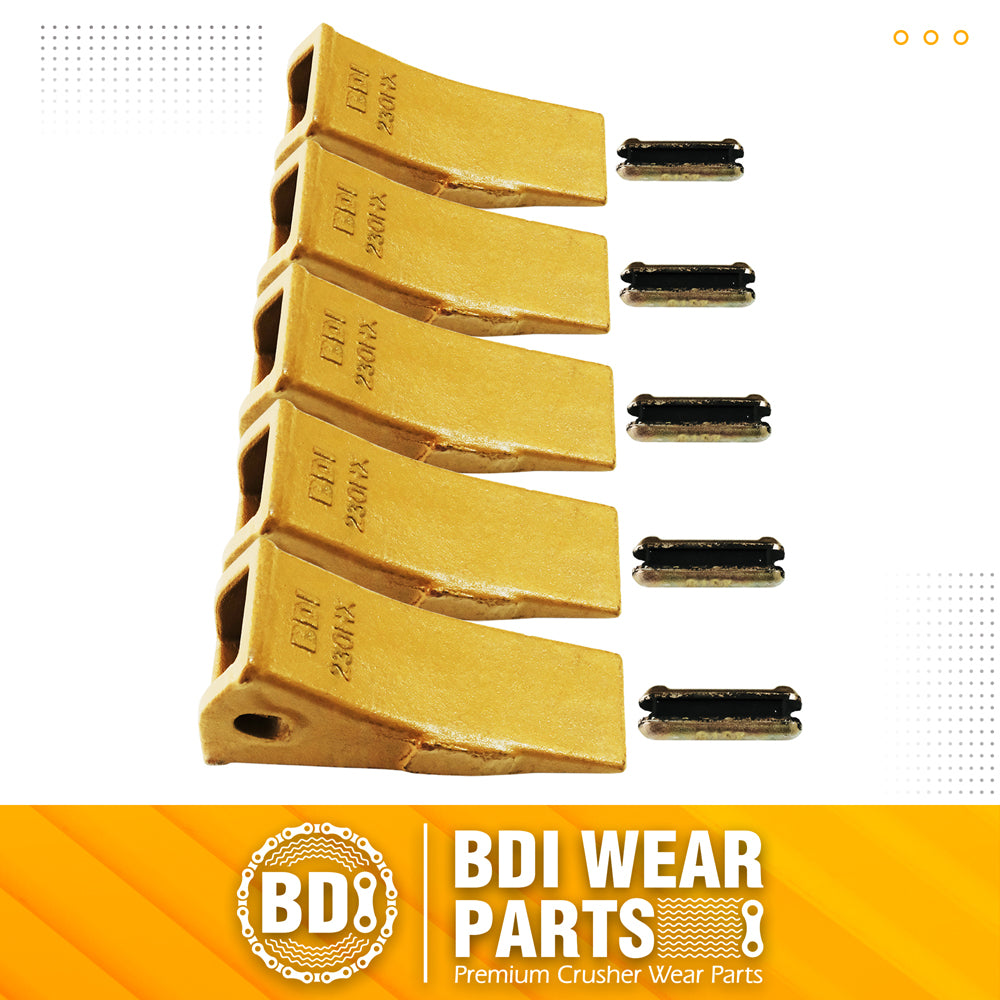 5 Pack 23 230HX Bucket Teeth Dirt Teeth JD Bucket Digging Teeth/Bucket Tooth& 5 TF23P Flex Pins
