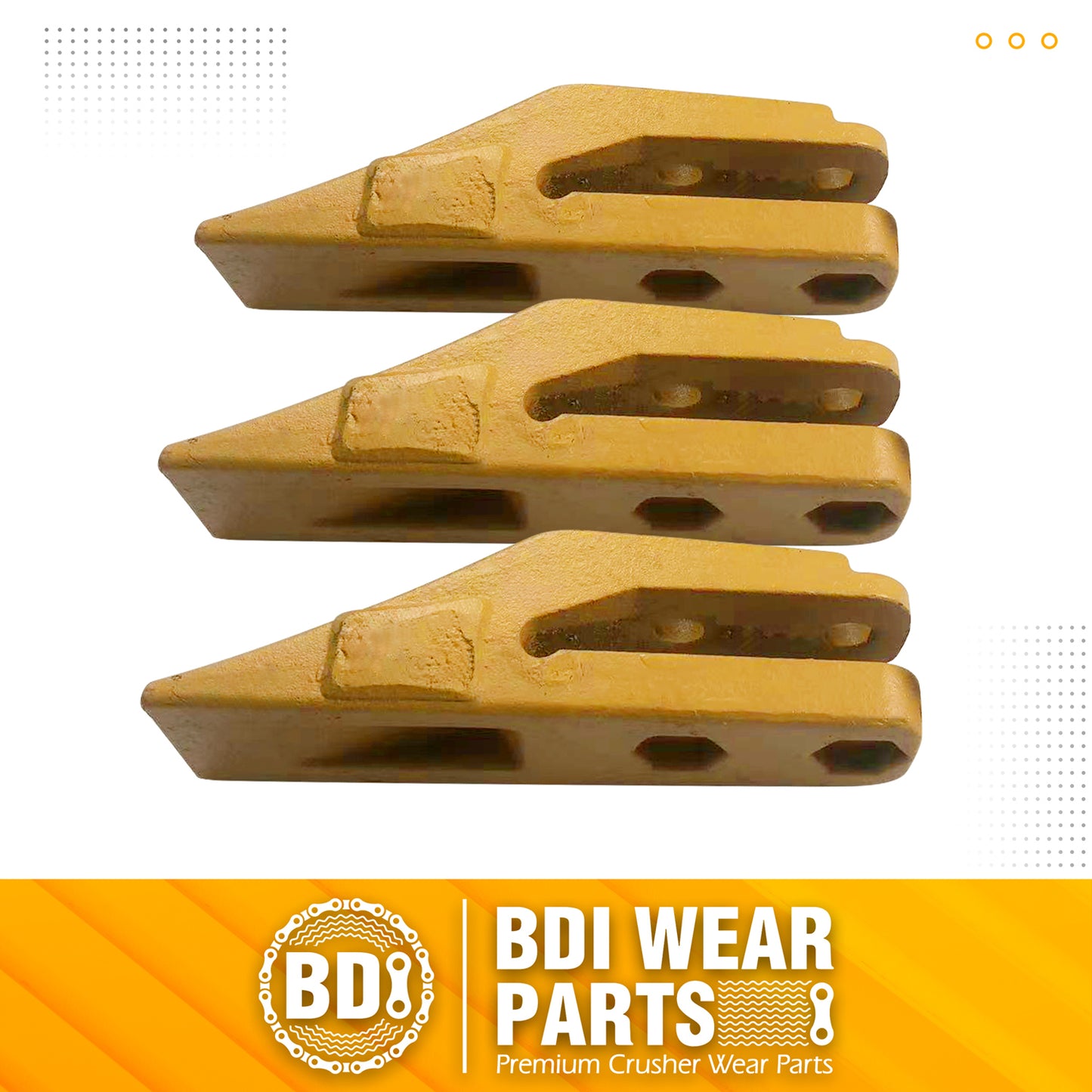 BDI Wear Parts 6684447 Trenching Bucket Teeth, Bobcat Style Skid Steer Backhoe Bolt On Tooth Unitooth - 3 Pack