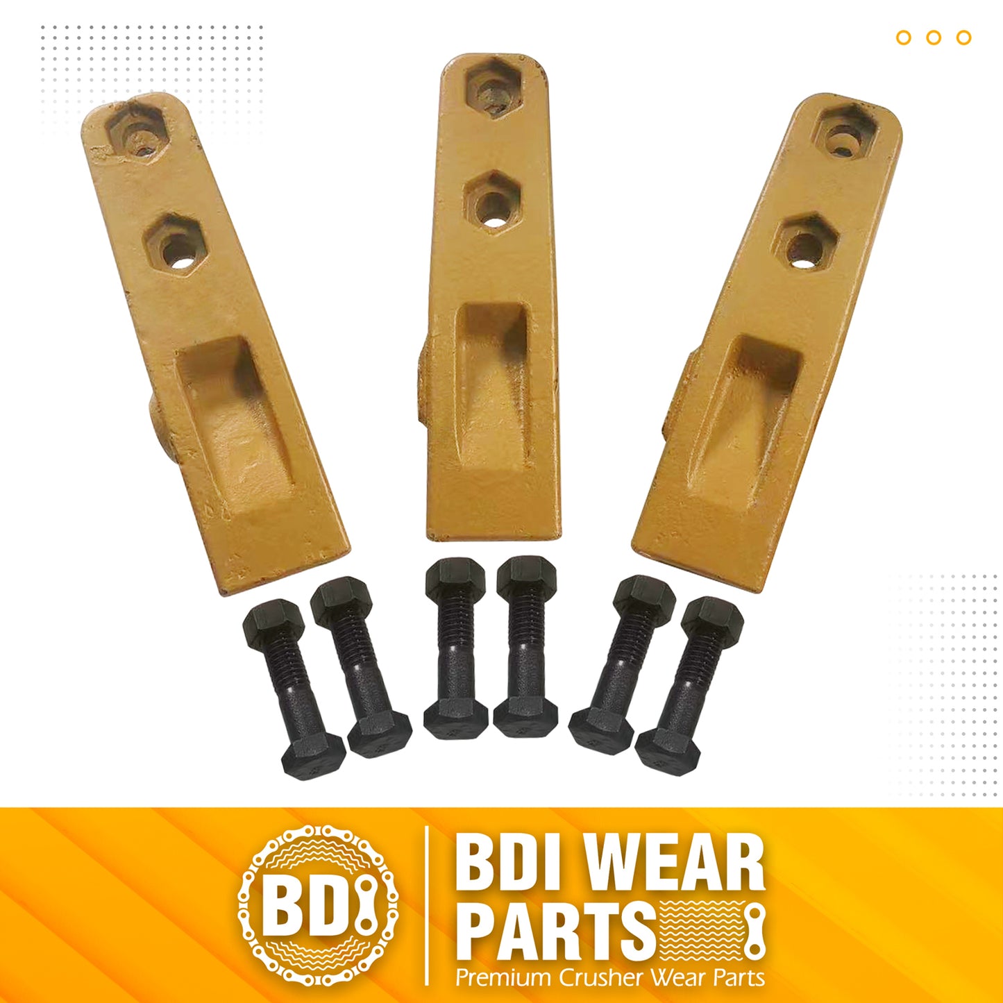 BDI Wear Parts 6684447 Trenching Bucket Teeth, Bobcat Style Skid Steer Backhoe Bolt On Tooth Unitooth - 3 Pack