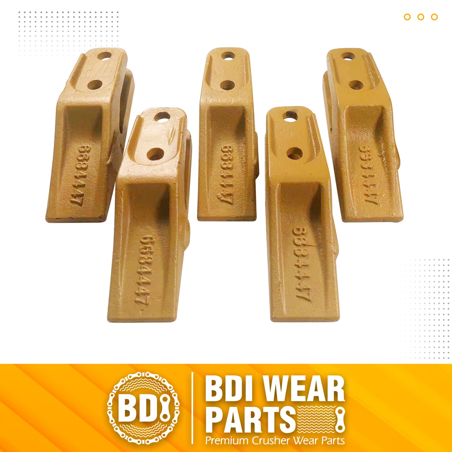 BDI Wear Parts 6684447 Trenching Bucket Teeth, Bobcat Style Skid Steer Backhoe Bolt On Tooth Unitooth - 5 Pack