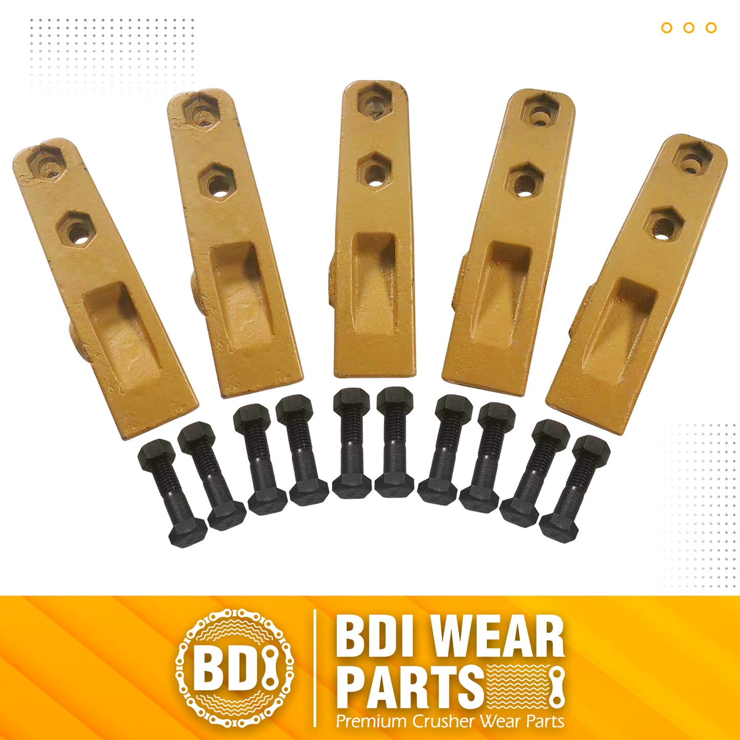 BDI Wear Parts 6684447 Trenching Bucket Teeth, Bobcat Style Skid Steer Backhoe Bolt On Tooth Unitooth - 5 Pack