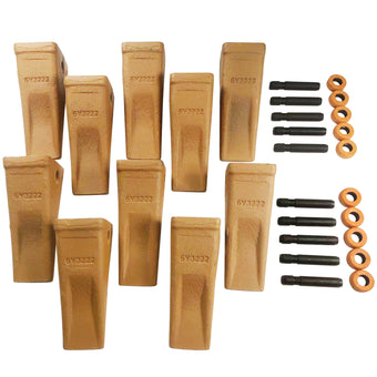 compare product BDI Wear Parts 6Y3222 Caterpillar Style Bucket Teeth with Pins and Retainer Clips, CAT Style 6Y-3222 Long Tip J225 Replacement Dirt Tooth for Excavator - 10PK
