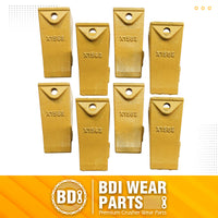 BDI Wear Parts X156S Short Dirt Teeth Hensley Style Bucket Teeth/Tooth with P156 Roll Pins - 8 Pack