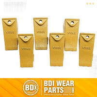 BDI Wear Parts X156S Short Dirt Teeth Hensley Style Bucket Teeth/Tooth with P156 Roll Pins - 6 Pack