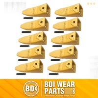 BDI Wear Parts X156T Tiger Hensley Style Bucket Teeth 156 Series Adapters Short Teeth with P156 Roll Pins- 10 Pack