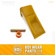 BDI Wear Parts 1U3202 Caterpillar Style General Purpose Dirt Excavator Bucket Teeth Long Tip with Pins and Retainers - 10 Pack
