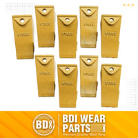 BDI Wear Parts X156S Short Dirt Teeth Hensley Style Bucket Teeth/Tooth with P156 Roll Pins - 9 Pack