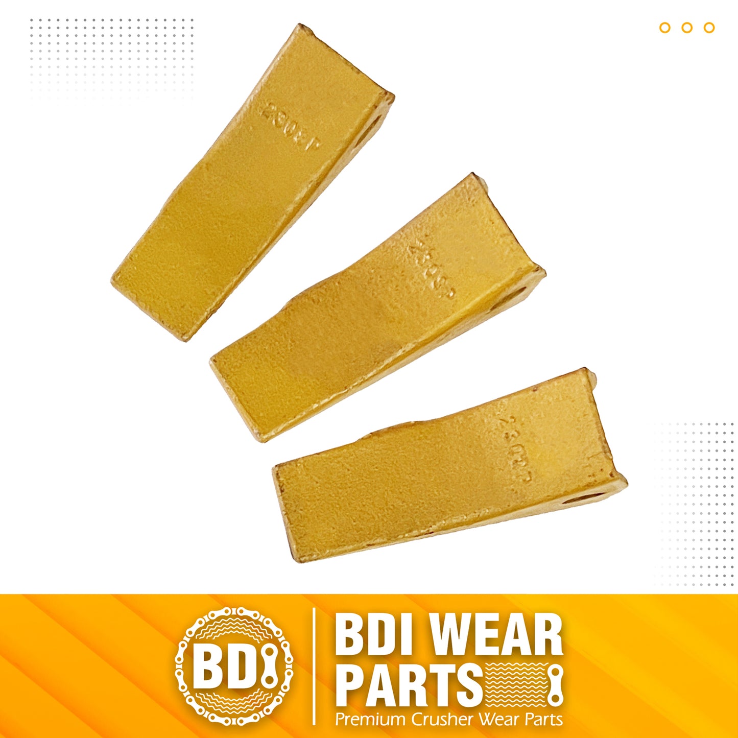 BDI WEAR PARTS 230SP Casting Backhoe Bucket Teeth with TF23P Flex Pin for 23 & 230 Series Skid Steer Loaders and Excavators - 3 Pack
