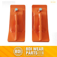 2PCS Tractor Bucket Protector Heavy Duty Steel Snow Plow Attachments Skid Edge Protector Turf Tamer Skid Protector with Lock Nuts and Bolts - Orange
