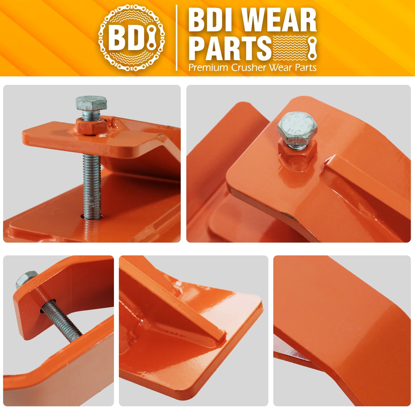 1PCS Tractor Bucket Protector Heavy Duty Steel Snow Plow Attachments Skid Edge Protector Turf Tamer Skid Protector with Lock Nuts and Bolts - Orange