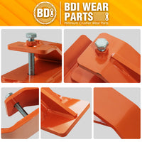 1PCS Tractor Bucket Protector Heavy Duty Steel Snow Plow Attachments Skid Edge Protector Turf Tamer Skid Protector with Lock Nuts and Bolts - Orange