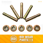 BDI Wear Parts Bucket Teeth Pins 8E6258 8E6259 Retainer Fits CAT J250 1U3251 1U3252 Series - 5PK