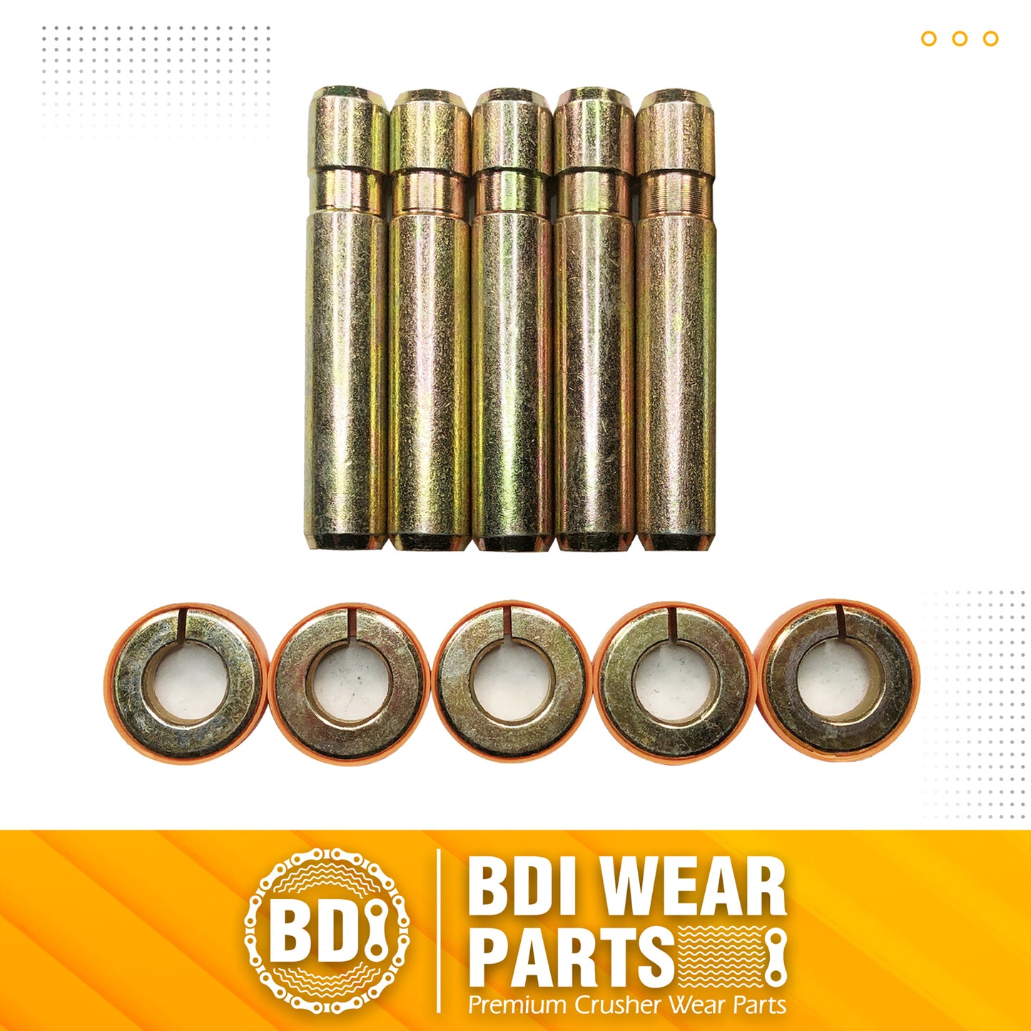 BDI Wear Parts Bucket Teeth Pins 8E6358 and 8E6359 Retainers Fits Cat J350 Caterpillar Style 1U3351 1U3352 Series Tooth - 5 Pack