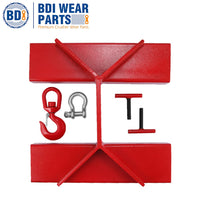 BDI Wear Parts Forklift Lifting Hook 6600lbs Capacity Forklift Lifting Hoist Red Forklift Mobile Crane with Swivel Hook and Two Large T-Screws