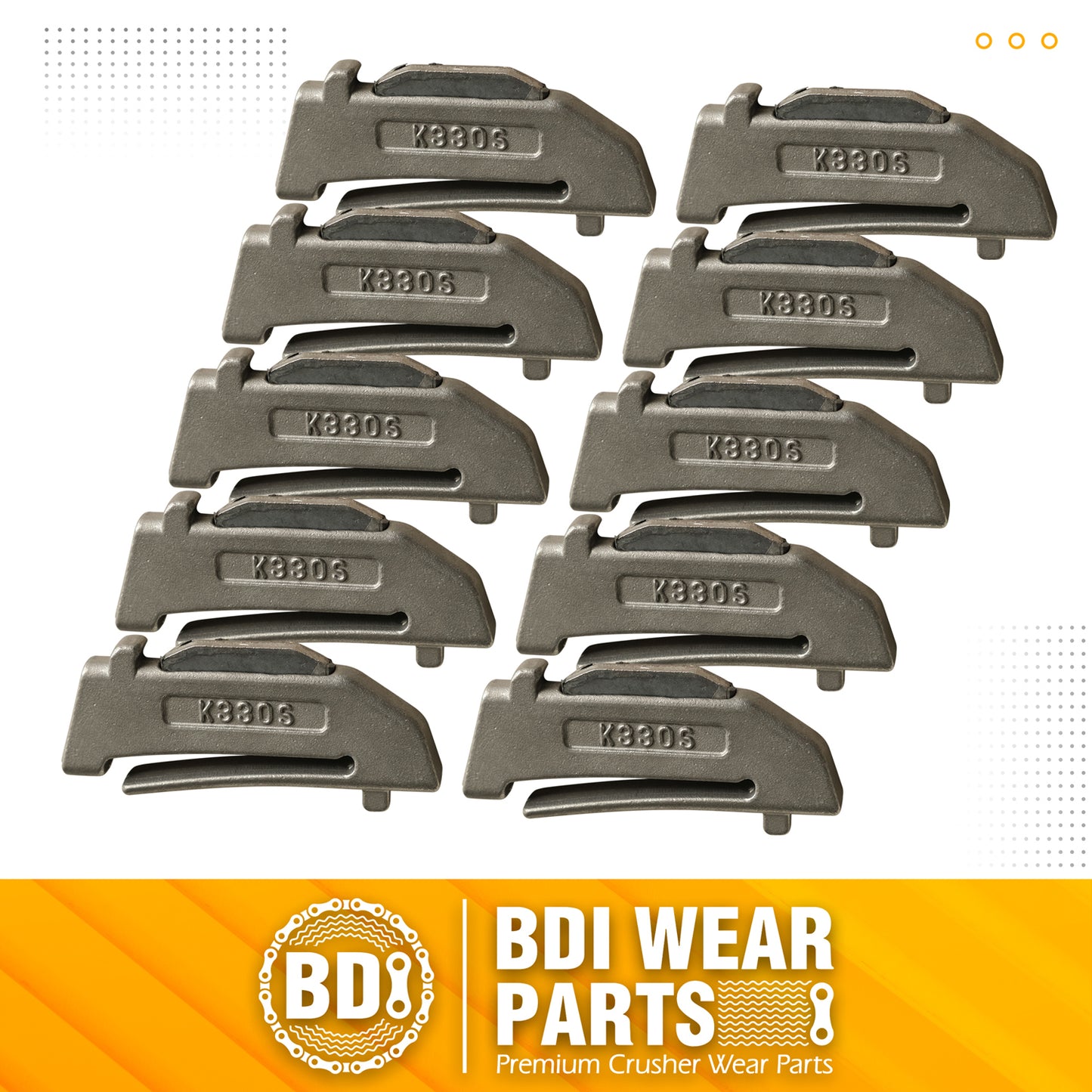 BDI Wear Parts K330S Flex Pin Fits X330 Dirt Tooth Hensley Style Digging Bucket Tooth/Bucket Teeth - 10PCS