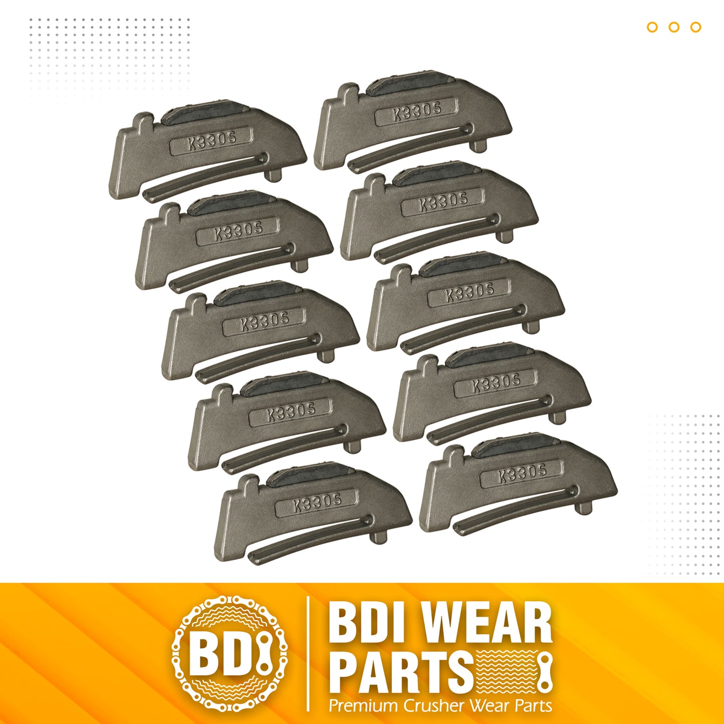 BDI Wear Parts K330S Flex Pin Fits X330 Dirt Tooth Hensley Style Digging Bucket Tooth/Bucket Teeth - 10PCS