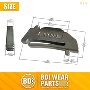 BDI Wear Parts K330S Flex Pin Fits X330 Dirt Tooth Hensley Style Digging Bucket Tooth/Bucket Teeth - 1PCS