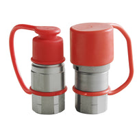 BDI Wear Parts 1/2" NPT Flat Face Hydraulic Coupler Skid Steer Quick Connect Disconnect Coupling 1/2 Body/Coupling Quick Connect with Dust caps