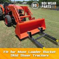 BDI Wear Parts 60" Total Length 1500 Lbs Pallet Forks Chain Heavy-Duty Front Loader Forks Pallet Forks for Loader Bucket Skid Steer Tractor with Bar