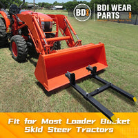 BDI Wear Parts 60" Length 4000 Lbs Pallet Forks Chain Heavy-Duty Front Loader Forks for Loader Bucket Skid Steer Tractor with Adjustable stabilizer Bar