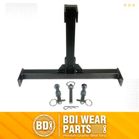 BDI Wear Parts 3 Point Trailer Hitch with 2" Receiver for Category 1 Tow Tractors Gooseneck Drawbar Adapter, Heavy Duty Black Standard Towing Hitch Attachment