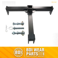BDI Wear Parts 3 Point Trailer Hitch with 2" Receiver for Category 1 Tow Tractors Gooseneck Drawbar Adapter, Heavy Duty Black Standard Towing Hitch Attachment