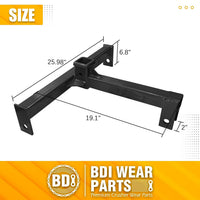 BDI Wear Parts 3 Point Trailer Hitch with 2" Receiver for Category 1 Tow Tractors Gooseneck Drawbar Adapter, Heavy Duty Black Standard Towing Hitch Attachment