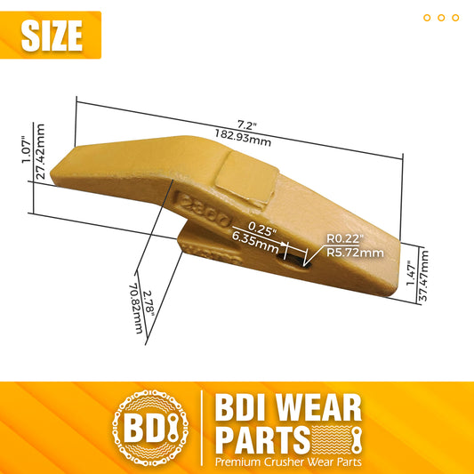 BDI Wear Parts U43792 Weld On Adapter for 23 230 Series Bucket Teeth, Backhoes - 10PCS